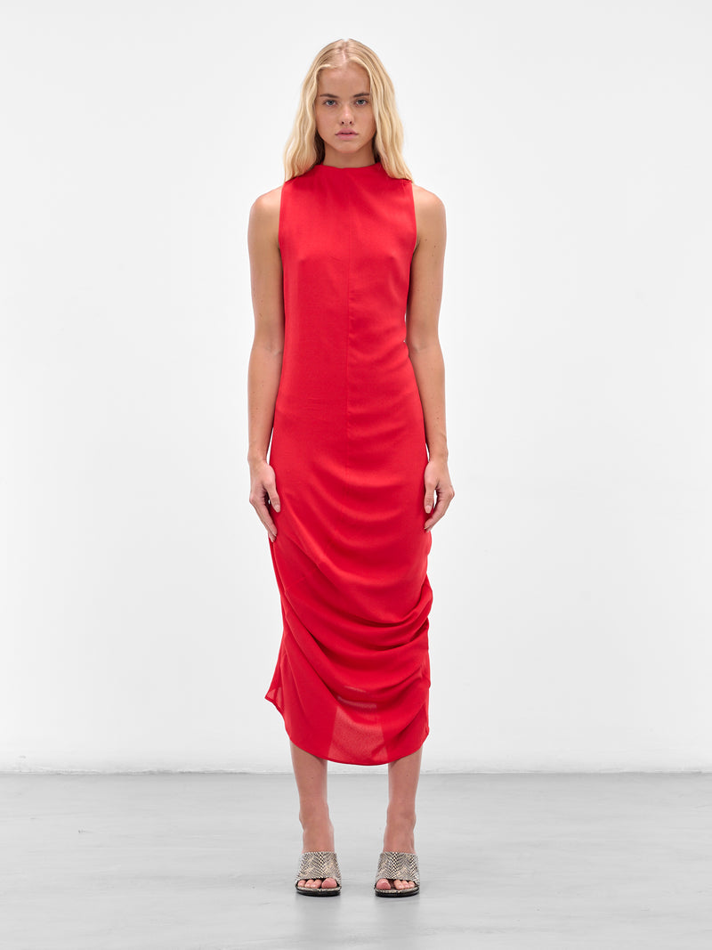 The Red Draped J Dress (DRW00717AW00563-RED)