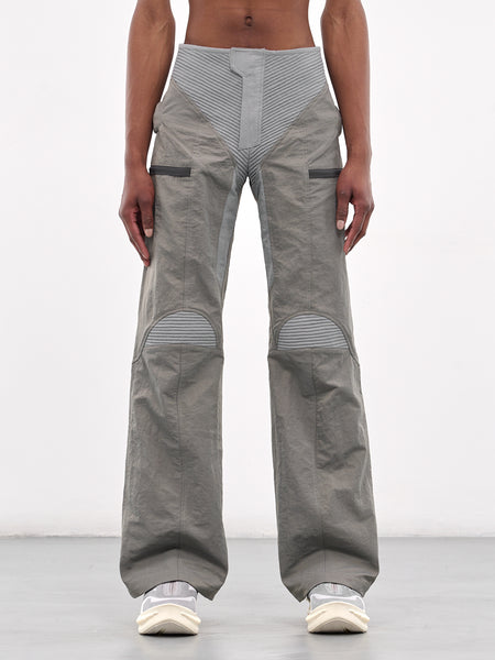 【THE MOZZ】Dave Nylon Wide Pants BENTON-JOGGER-OLIVE-WHITE-
