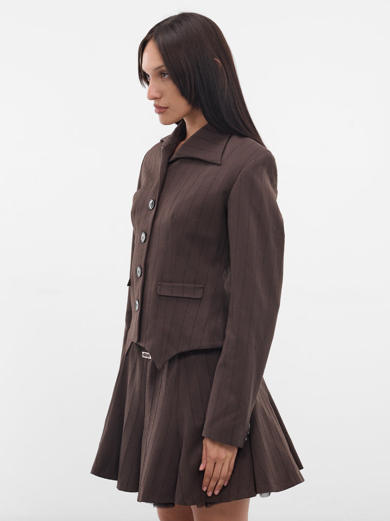 Brown Beate Pinstripe Blazer (E02002-BEATE-PINSTRIPE-BROWN)