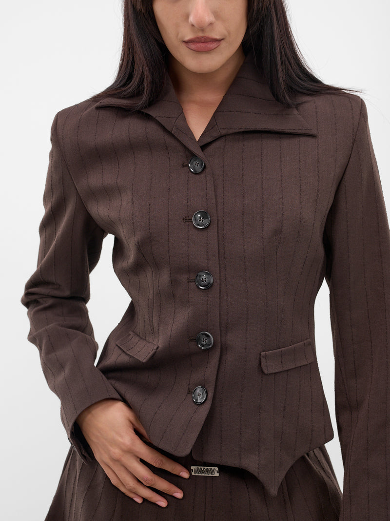 Brown Beate Pinstripe Blazer (E02002-BEATE-PINSTRIPE-BROWN)