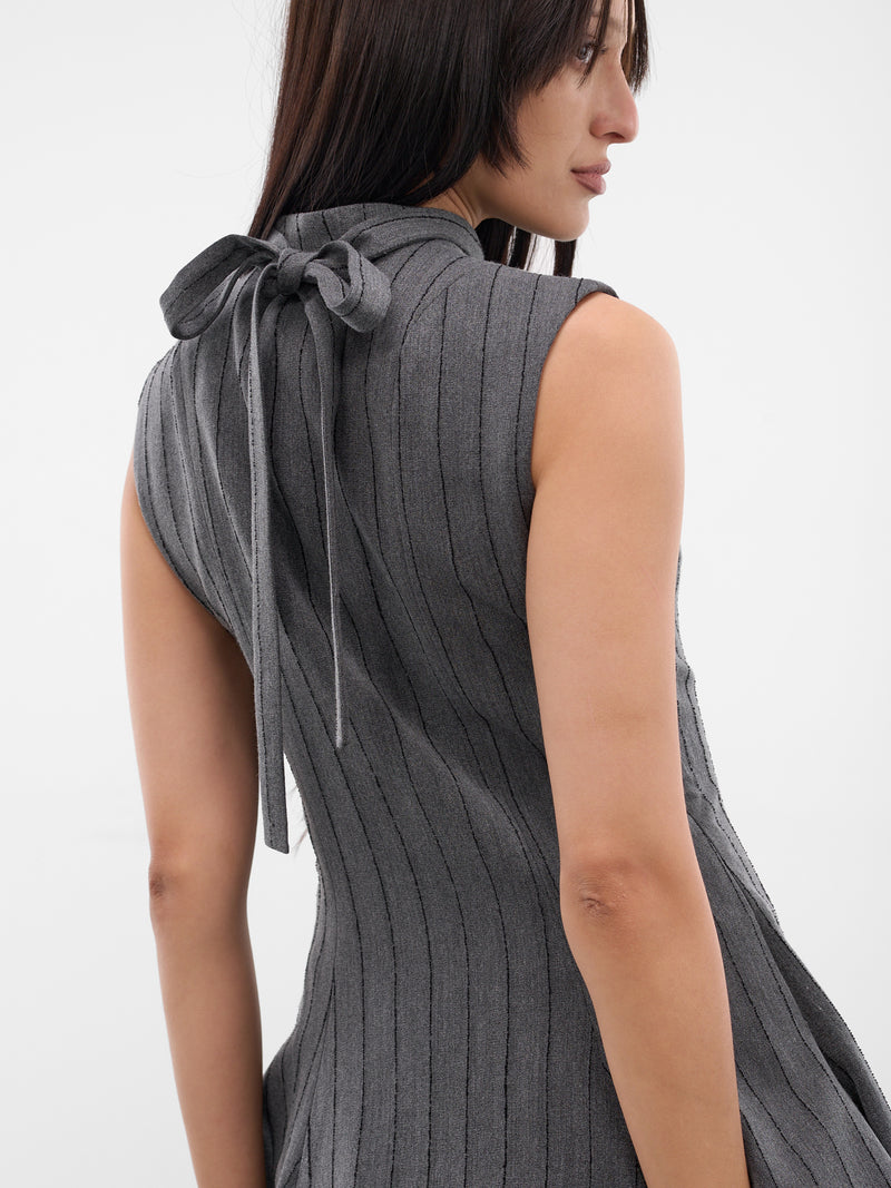 Gray Debbie Pinstripe Mini Dress (E05014-DEBBIE-PINSTRIPE-GREY)