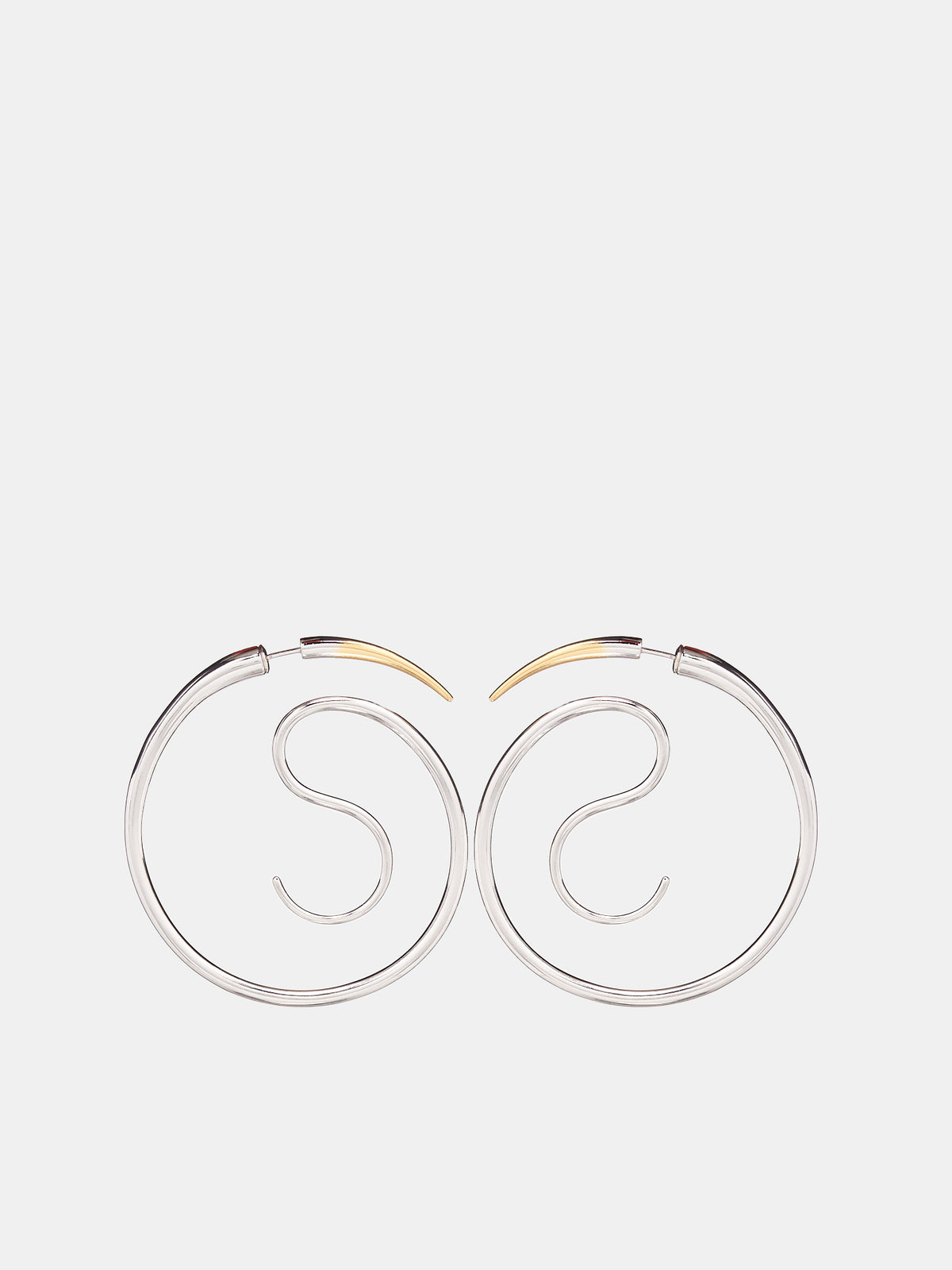 Spina Upside Down Hoops (EA004-P-SILVER-GOLD)