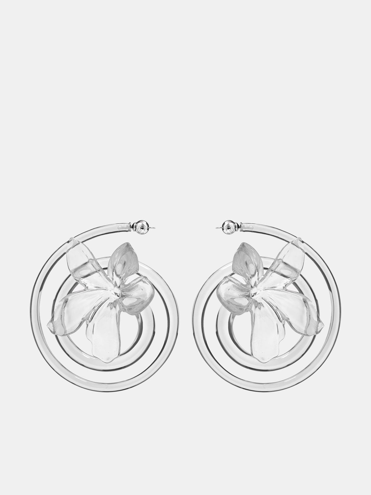 Floral Twist Ear Hoop (EAR-FLO-TWI-CLEAR)