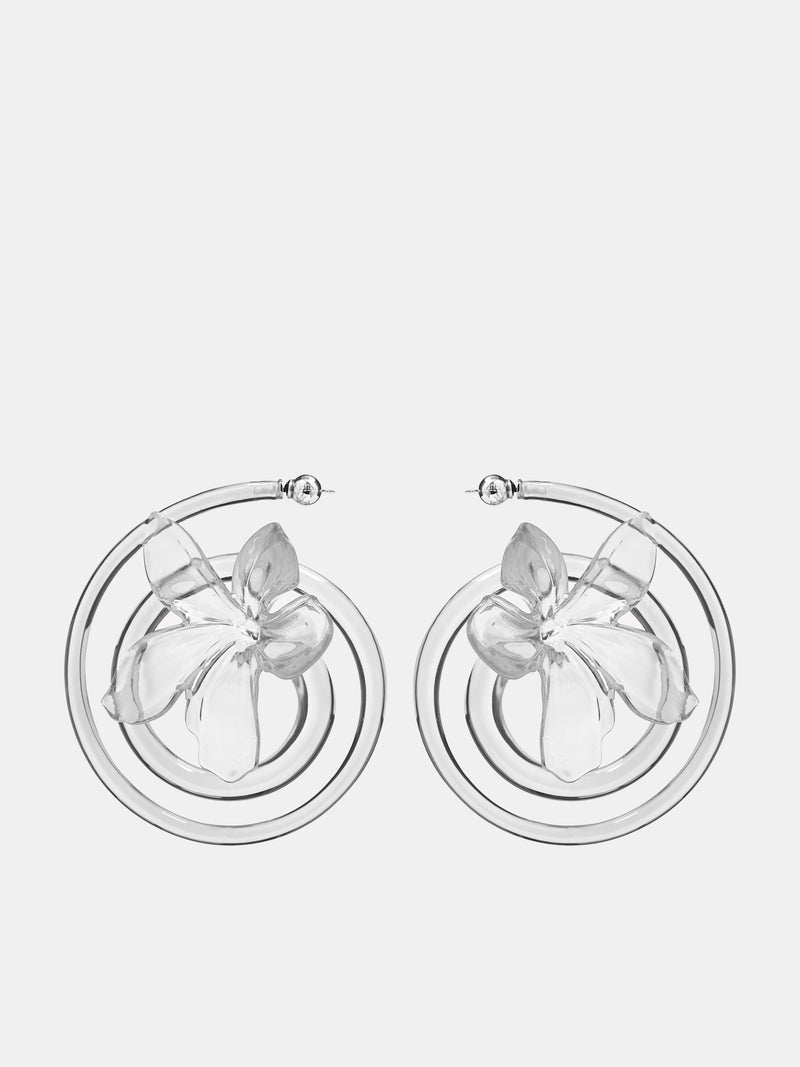 Floral Twist Ear Hoop (EAR-FLO-TWI-CLEAR)