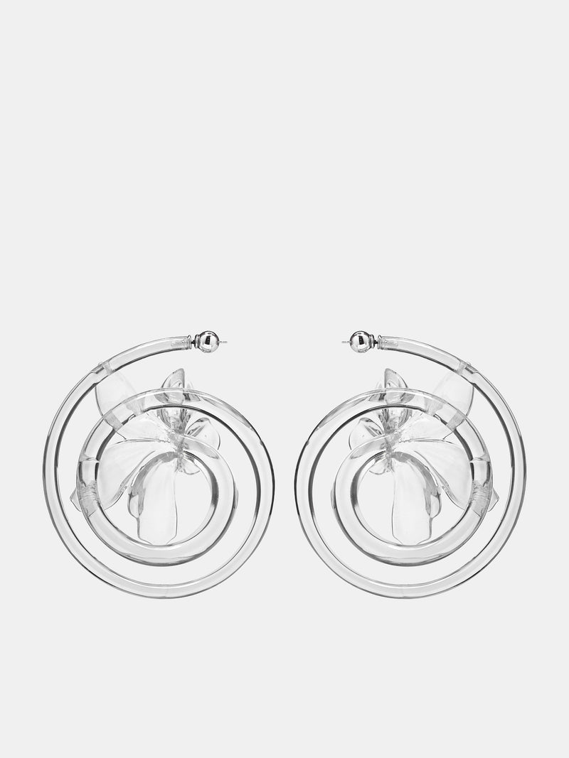 Floral Twist Ear Hoop (EAR-FLO-TWI-CLEAR)