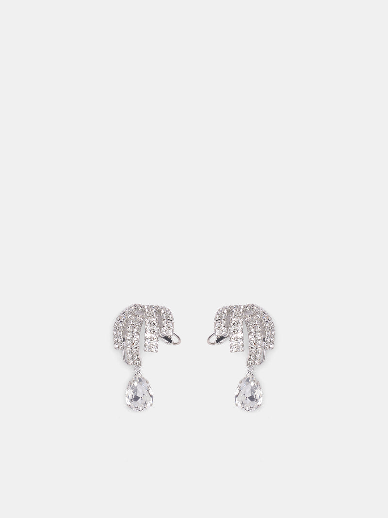 Rhodium Crystal Drop Earrings (EARRINGS-05-RHODIUM)