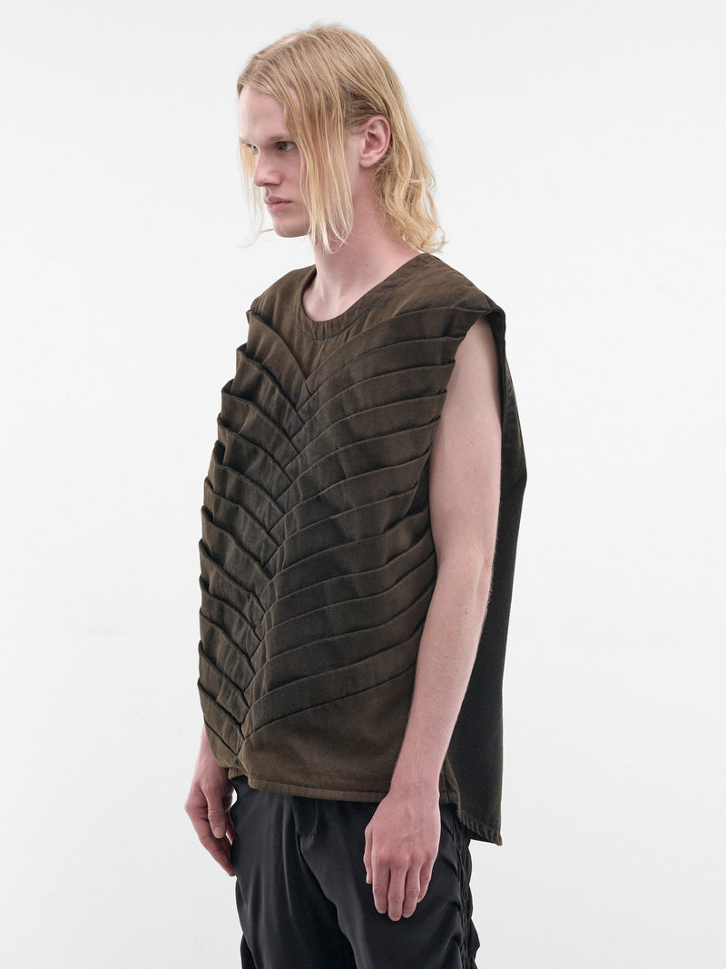 Brown Efímero Washed Denim Top (EFIMERO-TOP-BROWN-BLACK)