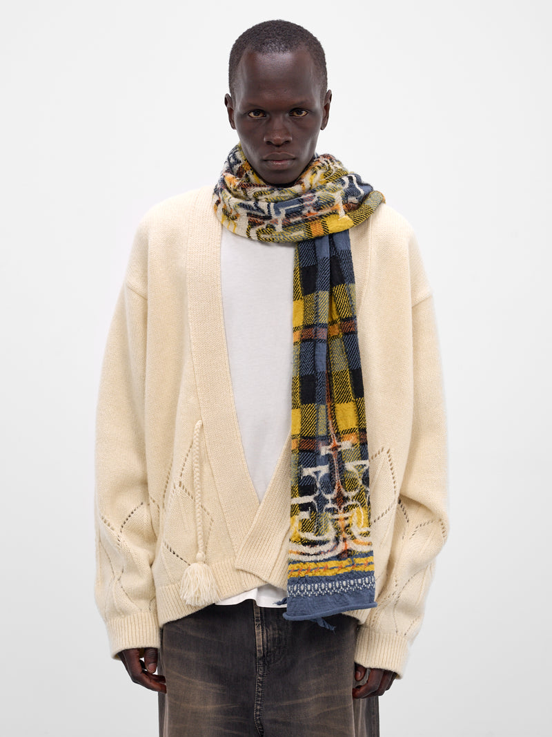 Happy Tartan Ainu Wool Scarf (EK-1466XM-BLUE)