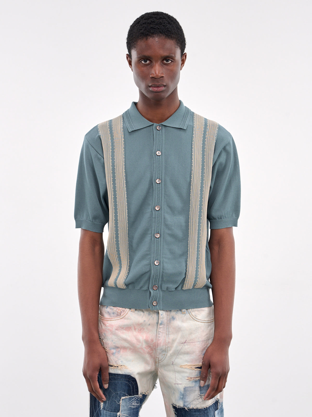 Knit Polo Sweater (EK-1729KN-TAQ-TURQUOISE)