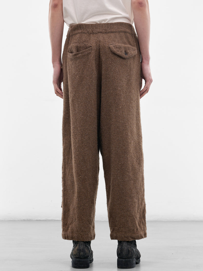 Brown Drawstring Knee Paneled Trousers (EK-1852LP-BROWN)