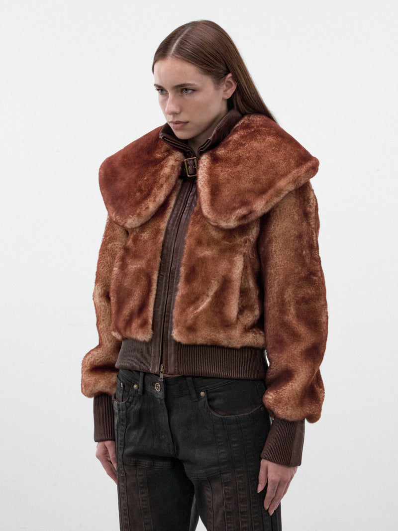 Rust Shearling Bomber Jacket (ELIJA0RUS-RUST)