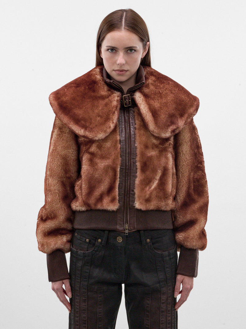 Rust Shearling Bomber Jacket (ELIJA0RUS-RUST)