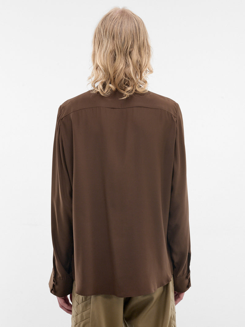 Brown Encuentros Interwoven Silk Shirt (ENCUENTROS-SHIRT-BROWN)