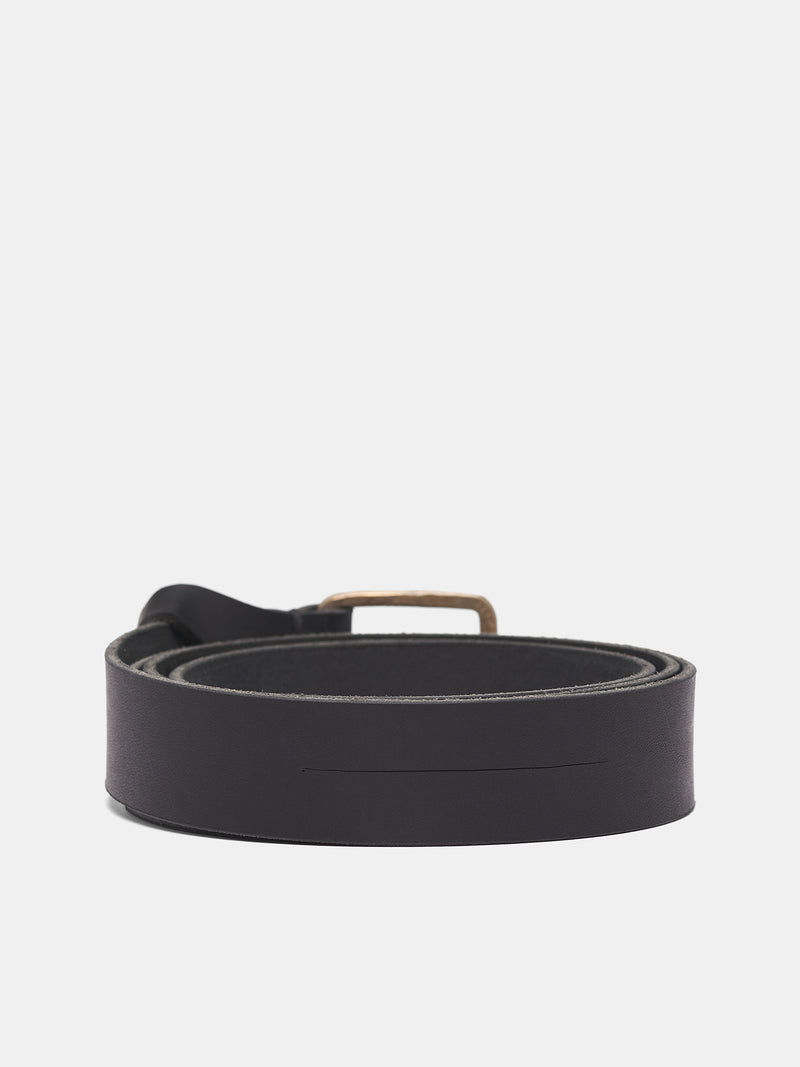 Black Leather Q Buckle Belt (EQ1D-GR-3-0-BLACK)