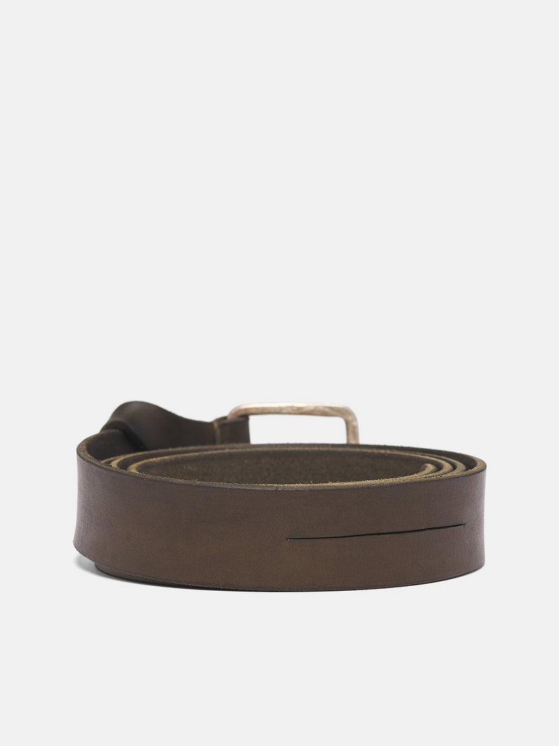 Brown Leather Q Buckle Belt (EQ1D-GR-3-0-HUNTER)