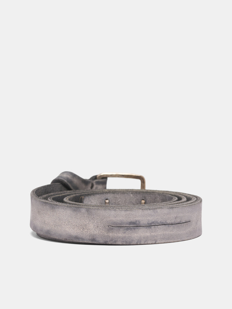 Gray '+' Staple Leather Belt (EQ2C-GR-3-0-CARBON)