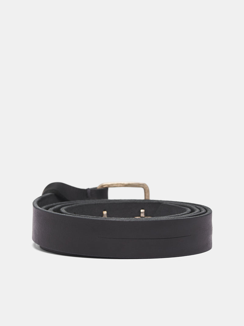 Black '+' Staple Leather Belt (EQ2C-GR3-0-BLACK)