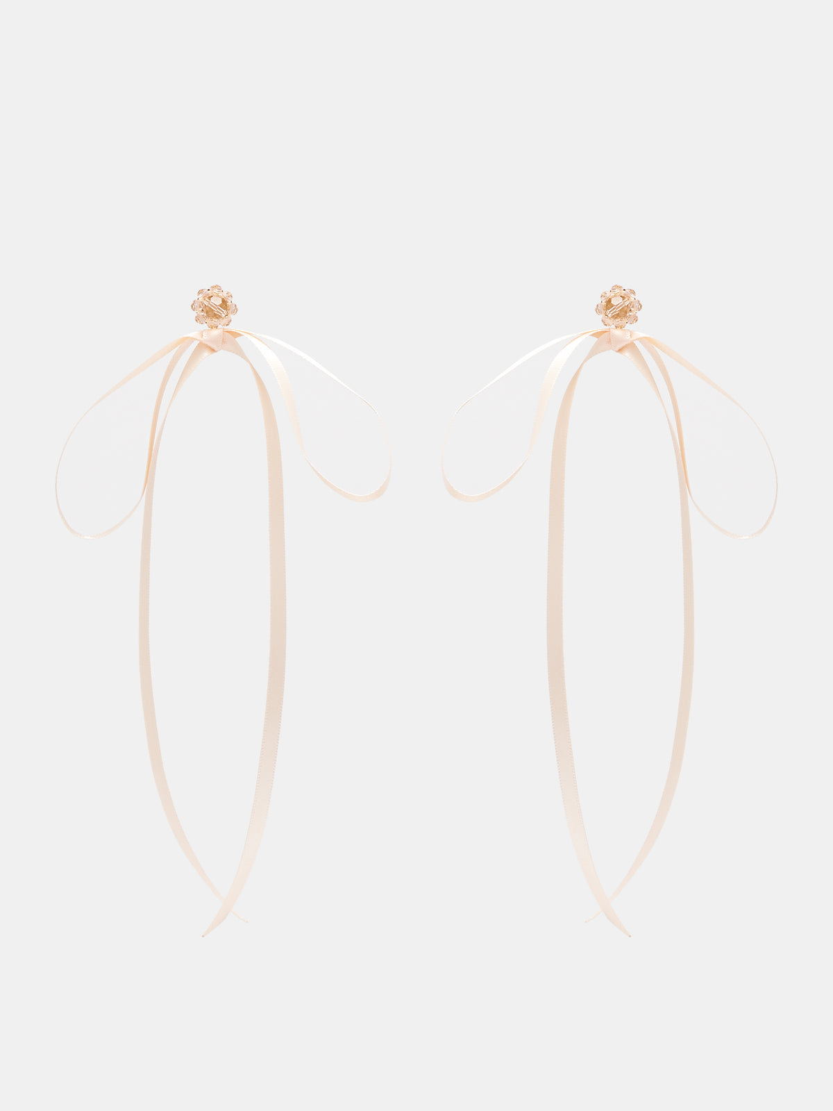 Bow Ribbon Stud Earrings (ERG389-0903-NUDE-ROSE)
