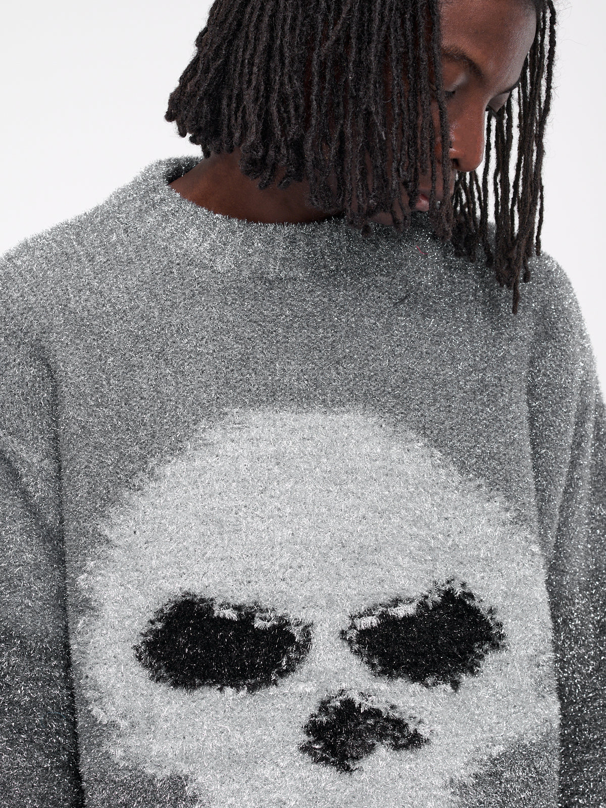 Skull Intarsia Sweater (ERL08N367-SILVER)