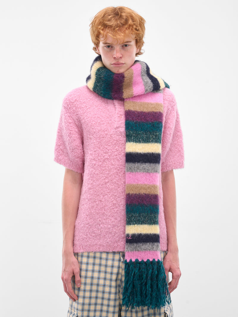 Multi-Color Striped Alpaca Scarf (ERL11K102-MULTI)