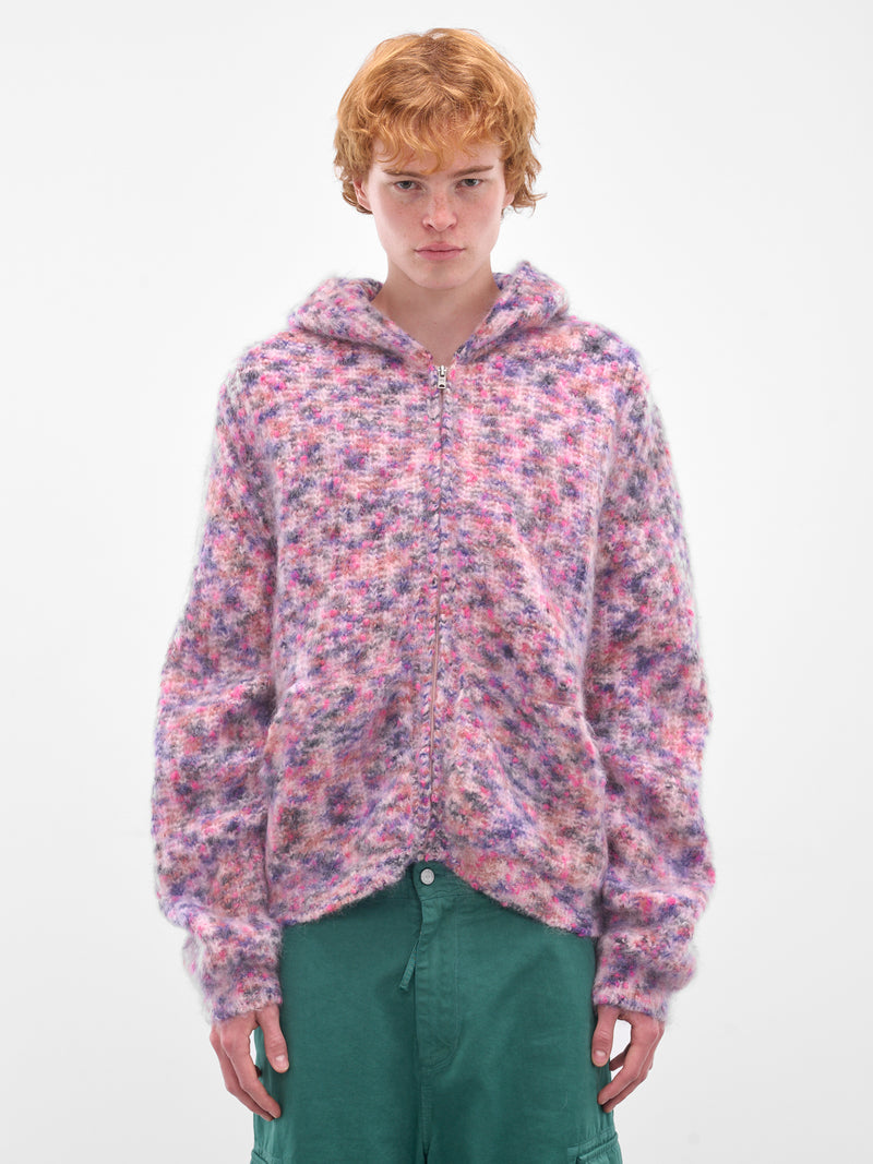 Pink Wool-Mohair Zip Hoodie (ERL11N001-PINK)
