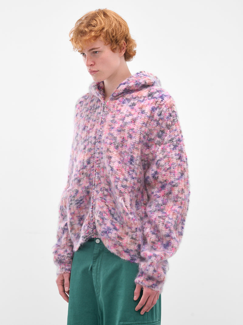 Pink Wool-Mohair Zip Hoodie (ERL11N001-PINK)