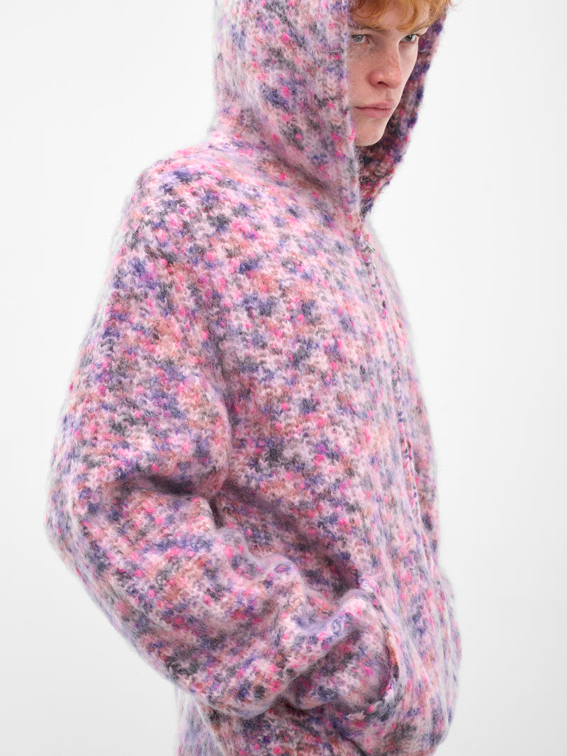 Pink Wool-Mohair Zip Hoodie (ERL11N001-PINK)
