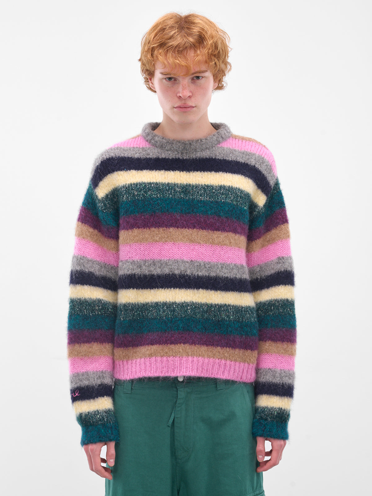 Multi-Color Stripe Alpaca Sweater (ERL11N002-MULTI)