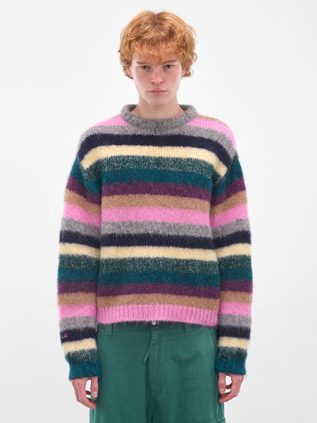 らんらんるー Multi-Color Stripe Alpaca Sweater (ERL11N002-MULTI)