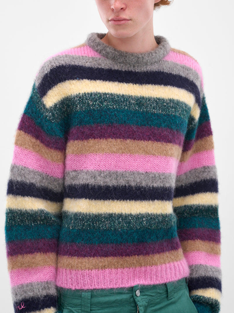 Multi-Color Stripe Alpaca Sweater (ERL11N002-MULTI)