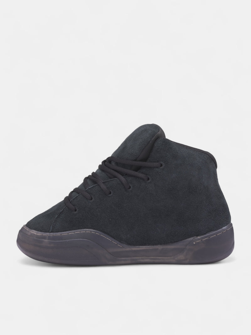Black Suede Mid Skater Sneakers (ERL11SH05-PIRATE-BLACK)