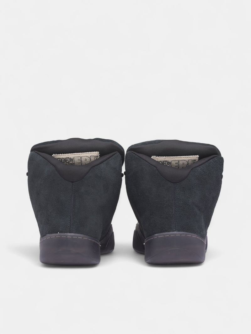 Black Suede Mid Skater Sneakers (ERL11SH05-PIRATE-BLACK)