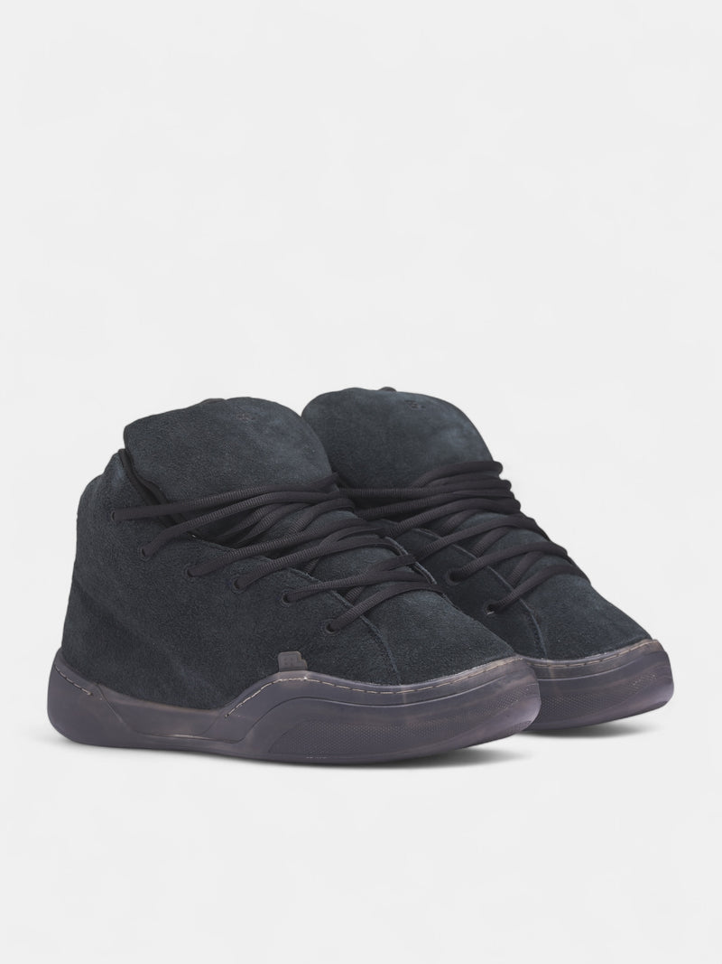 Black Suede Mid Skater Sneakers (ERL11SH05-PIRATE-BLACK)