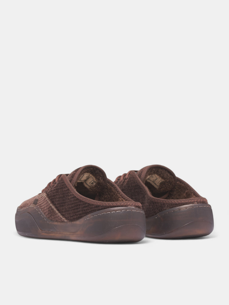 Brown Corduroy Skater Camino Sneakers (ERL11SH07-MUD)