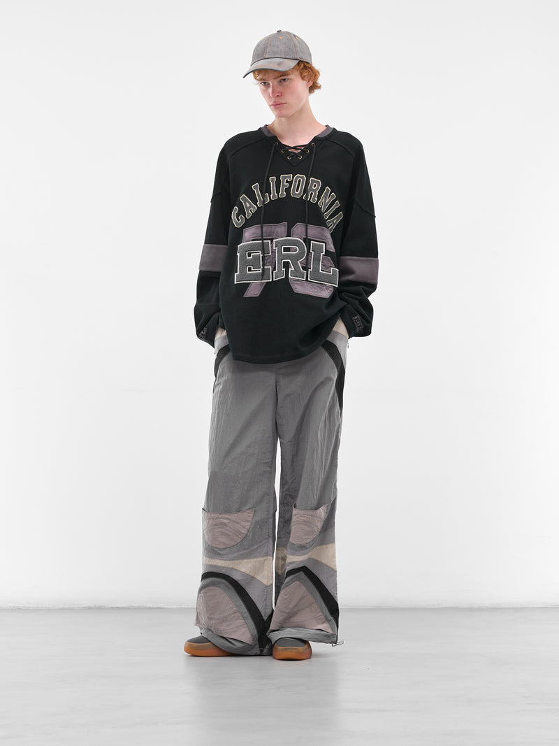 Black Embroidered Hockey Jersey Sweater (ERL11T012-BLACK)