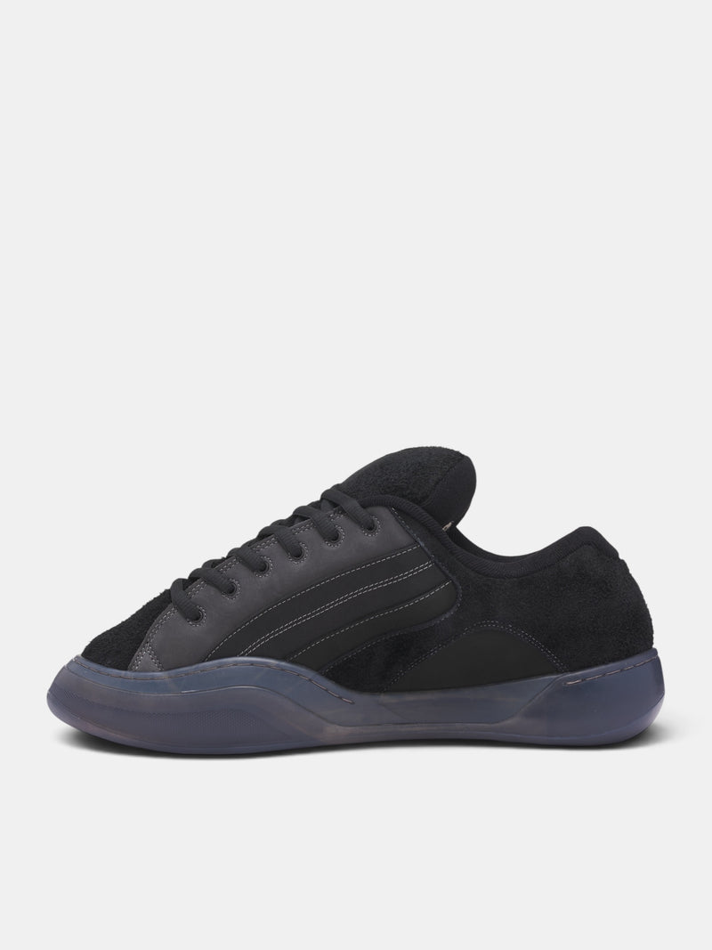 Black Quad Vamp Suede Sneakers (ERL13SH41-BLACK)