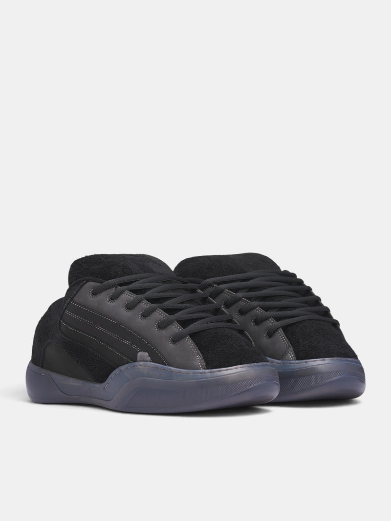 Black Quad Vamp Suede Sneakers (ERL13SH41-BLACK)