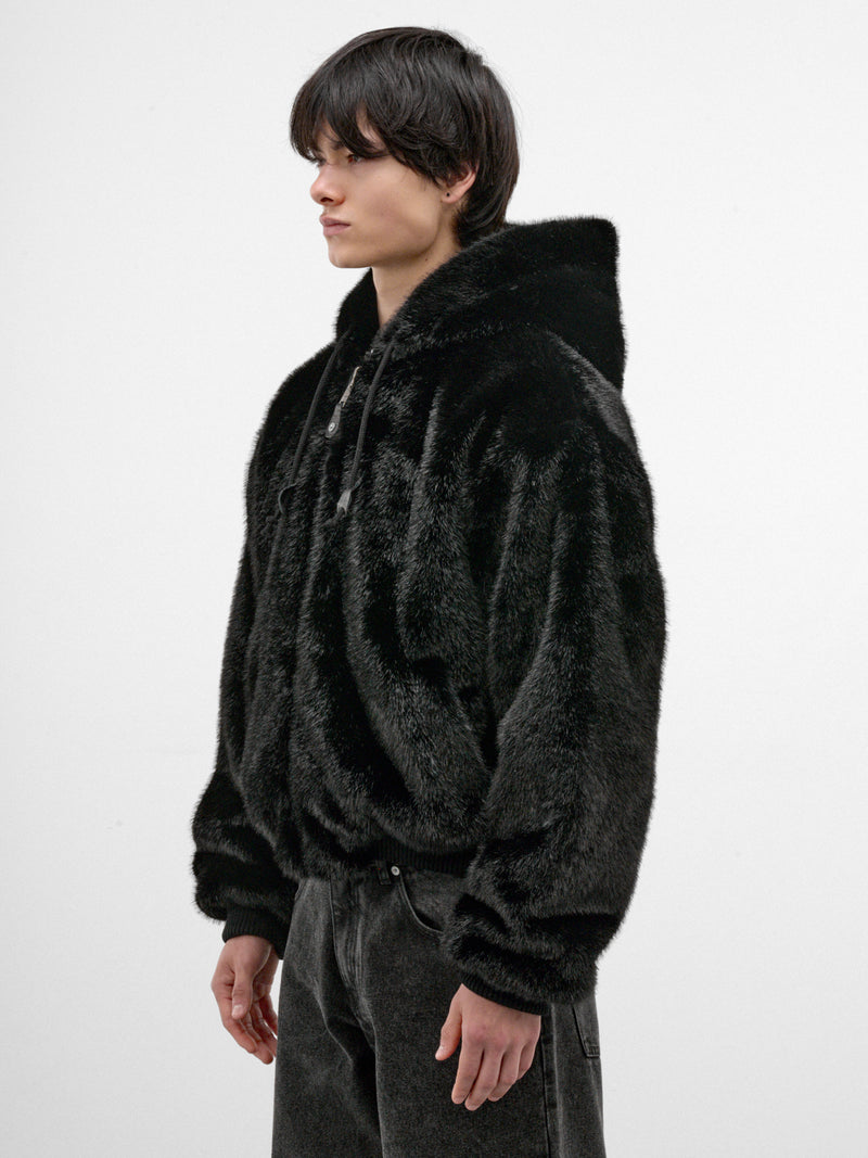 Black Faux Fur Reversible Jacket (ERL13J003-1-BLACK)