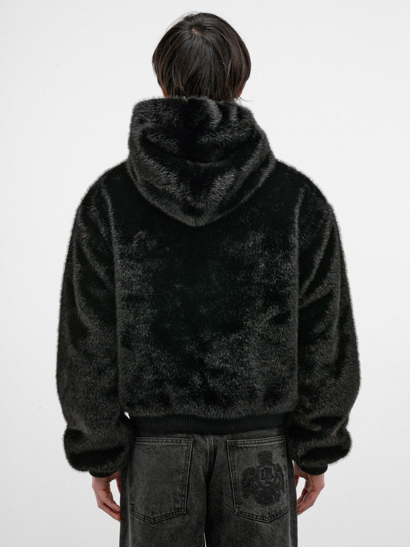 Black Faux Fur Reversible Jacket (ERL13J003-1-BLACK)