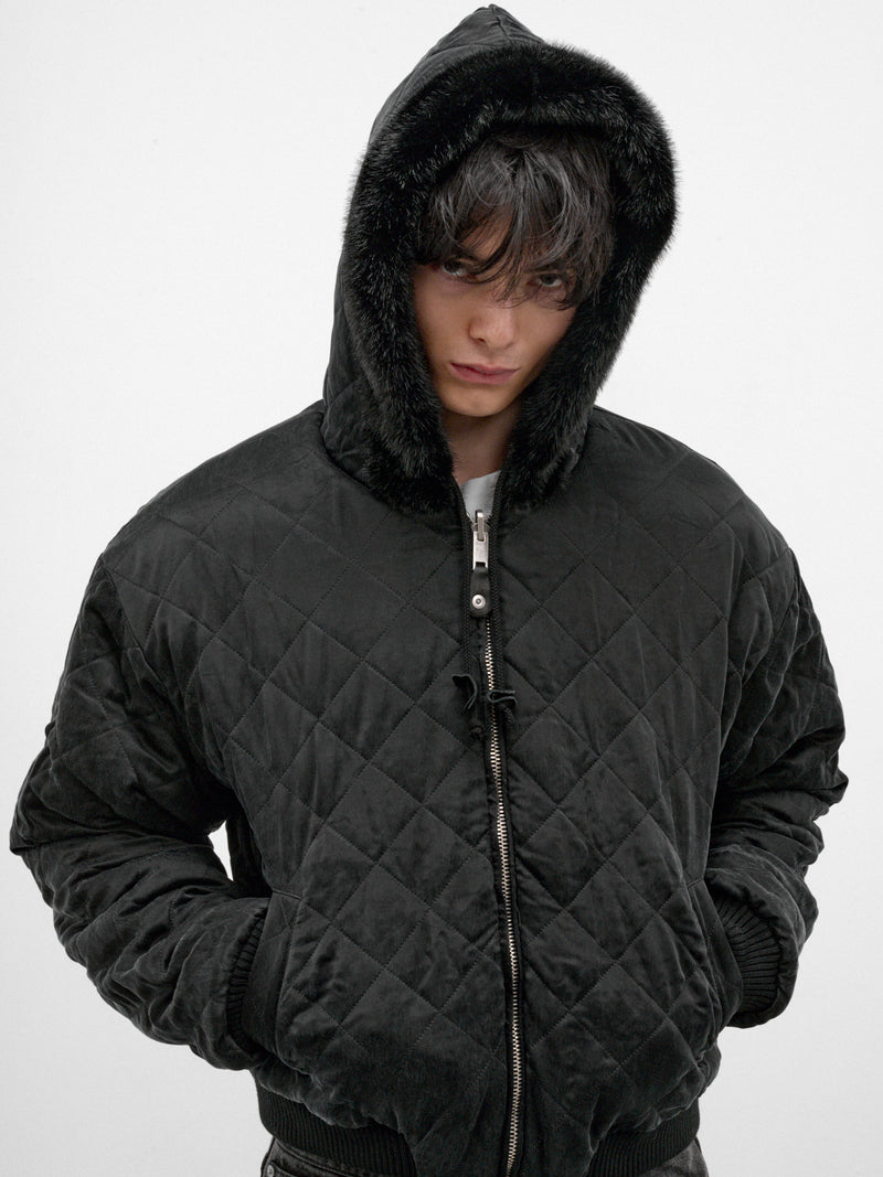 Black Faux Fur Reversible Jacket (ERL13J003-1-BLACK)