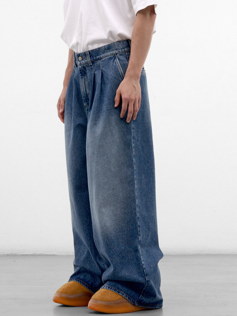 Blue Denim Wide Jeans (ERL13P014-2-BLUE)