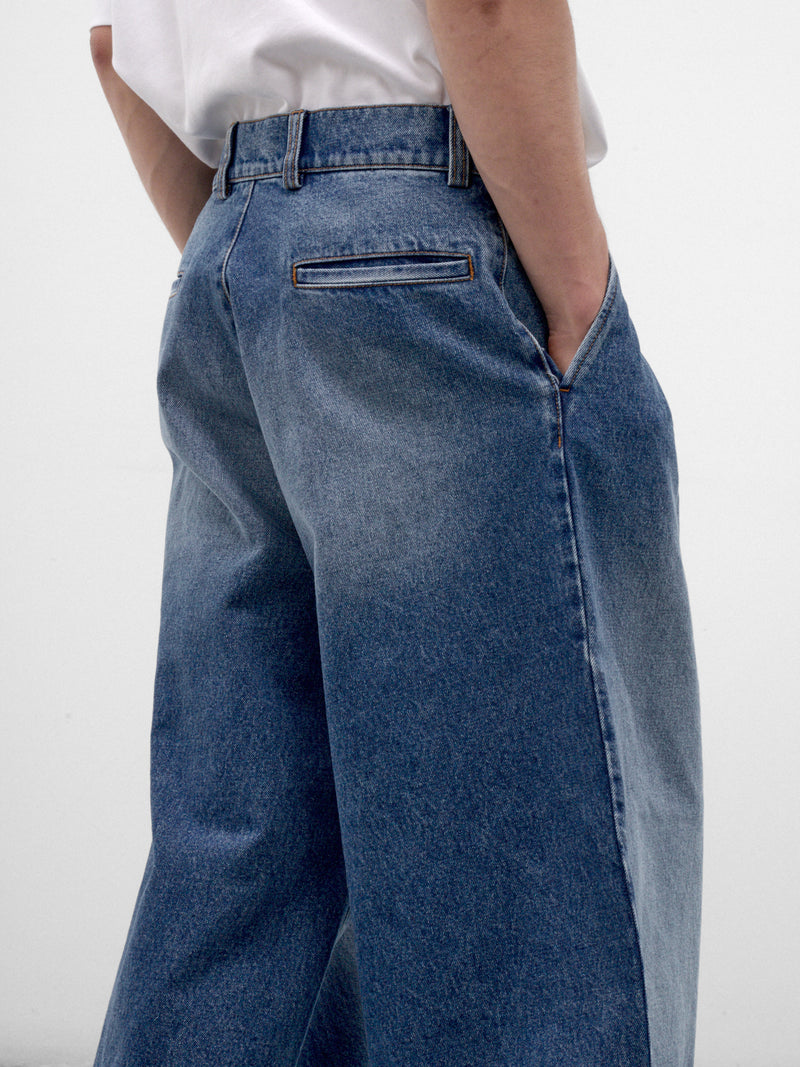 Blue Denim Wide Jeans (ERL13P014-2-BLUE)