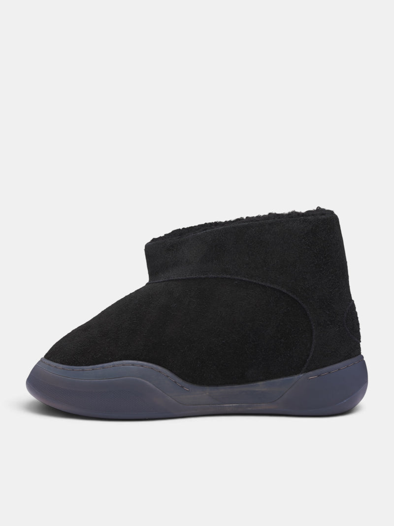 Black Suede Vamp Low Boots (ERL13SH42-BLACK)