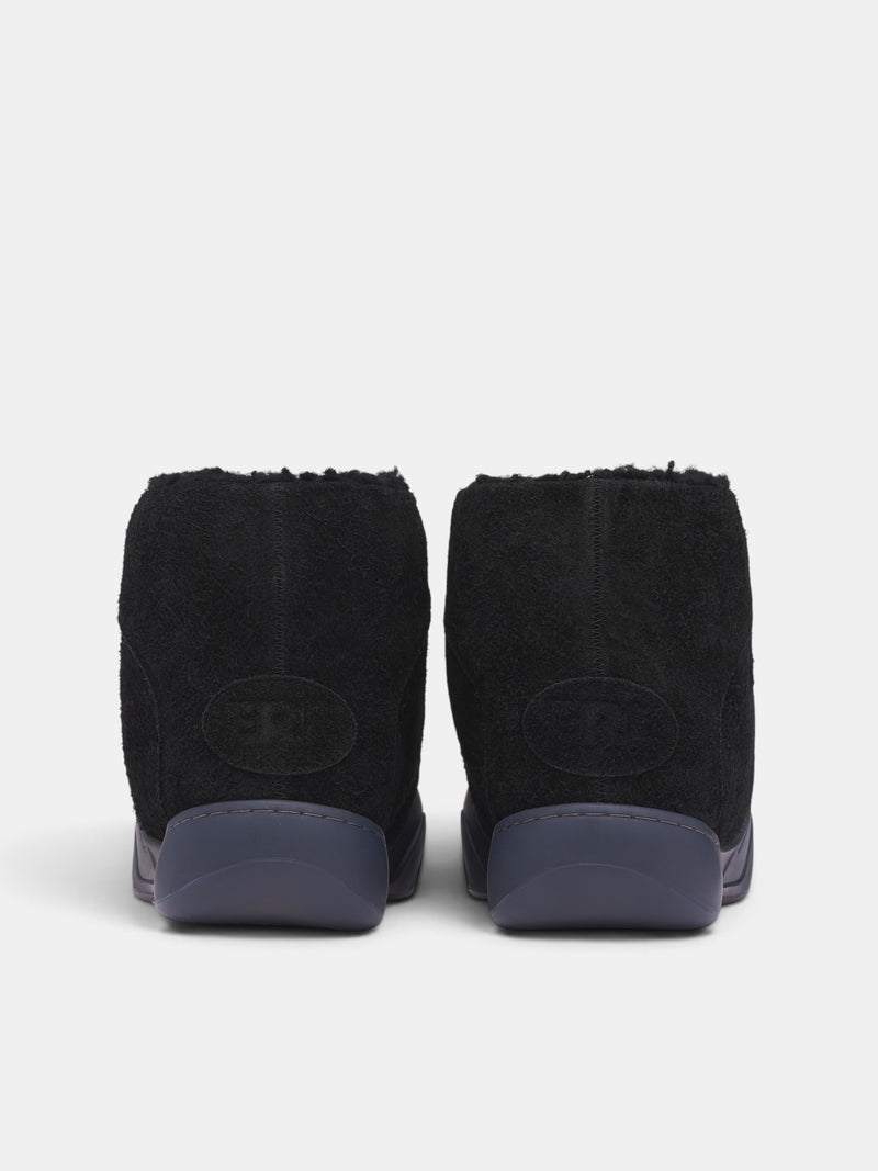 Black Suede Vamp Low Boots (ERL13SH42-BLACK)