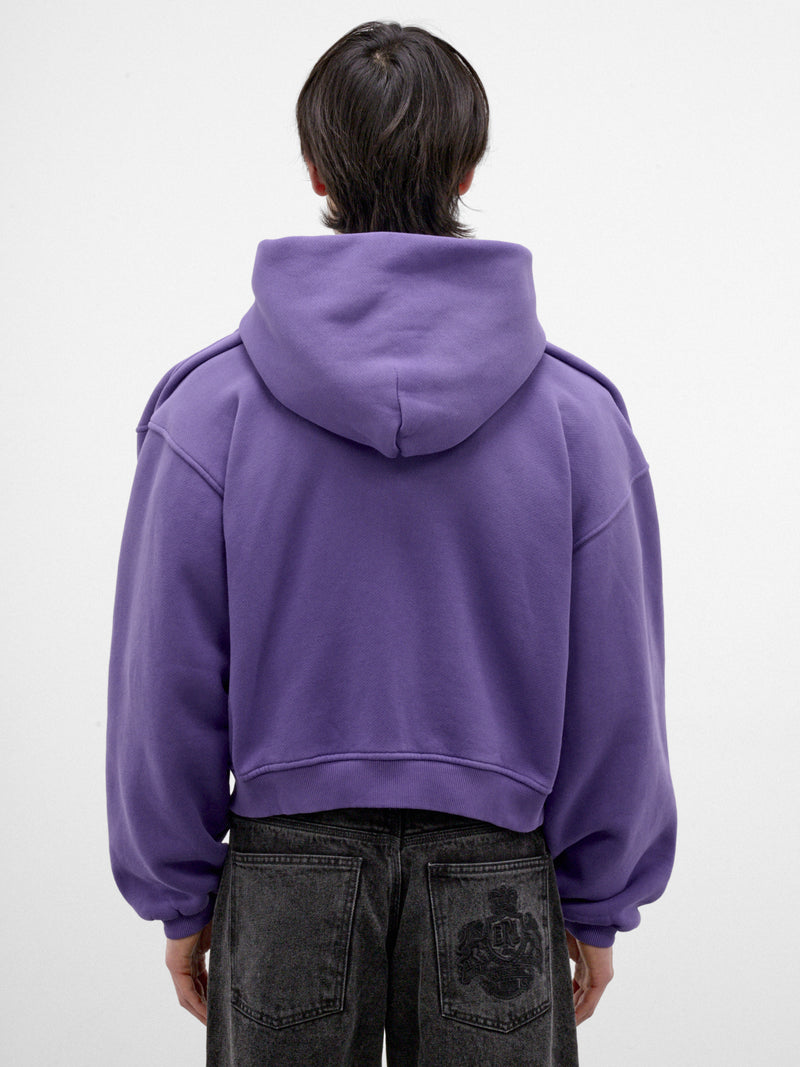 Purple Cotton Cropped Boxy Hoodie (ERL13T021-1-PURPLE)