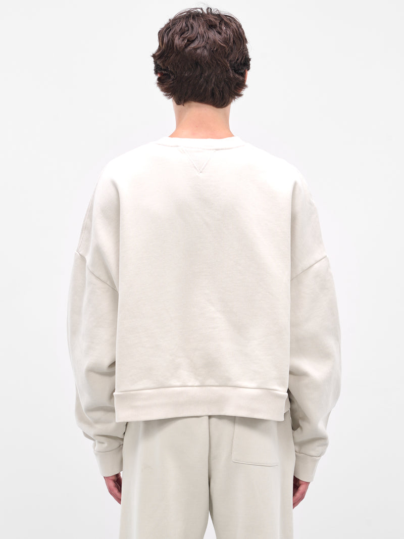 White Boxy Long Sleeve Crewneck (ES2126-RICE)