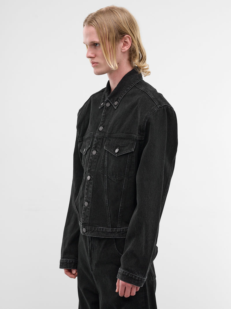 Magnette Shrunken Denim Jacket (ESSS26JA03012-MAGNETITE)