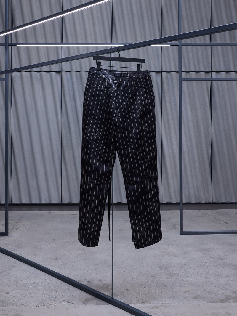 The Satin Pinstripe Wide Pants (F-PA160-C556-0001-BLACK-WHITE)