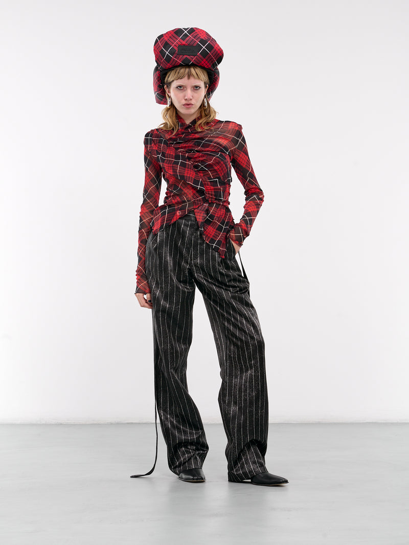 The Satin Pinstripe Wide Pants (F-PA160-C556-0001-BLACK-WHITE)