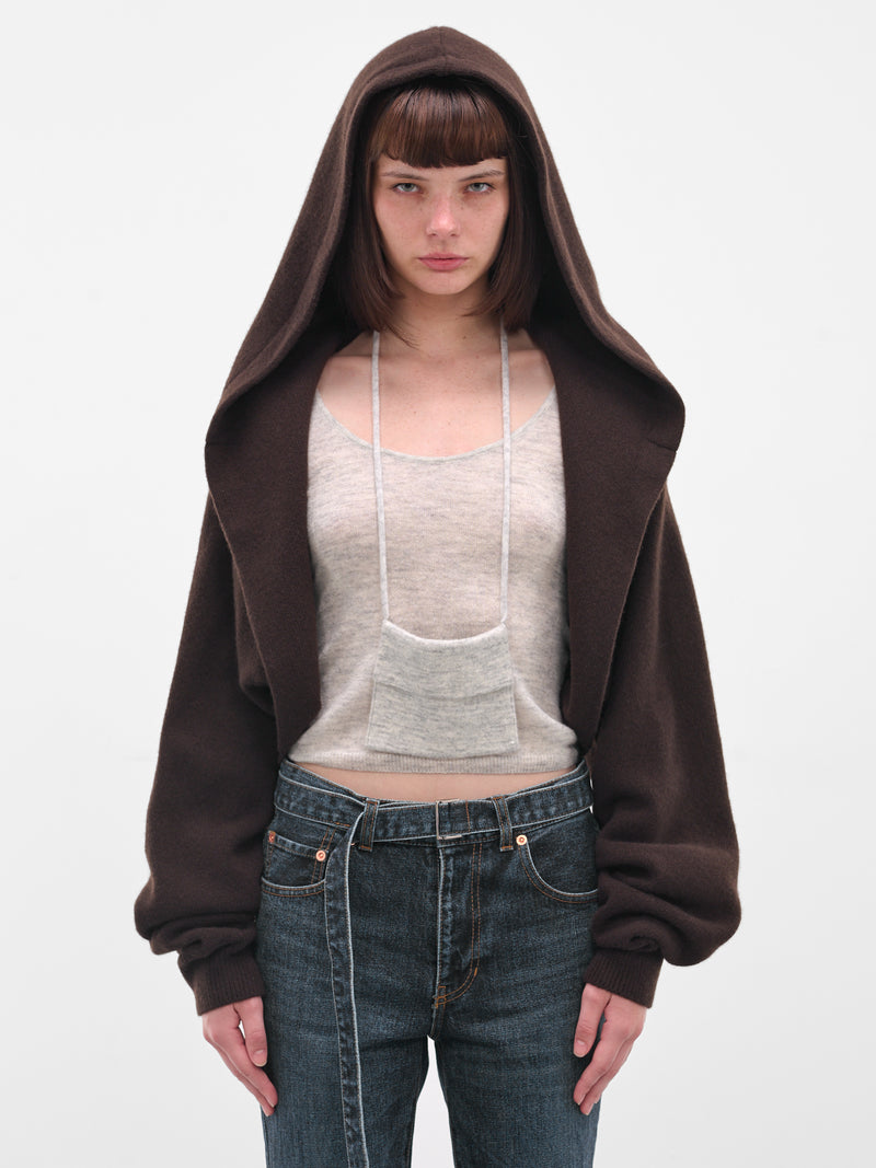 Brown Cashmere Bad Romance Cardigan (F25K11-BAD-ROMANCE-EBONY-WOOD)